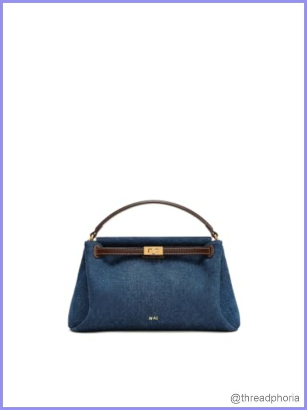 JW PEI Carmen Washed Denim Top Handle Bag with Vegan Leather Lining